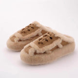 Outerwear Lamb Wool Thick Sole Half Slippers Women