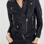 Women's Faux Leather Retro Biker's Leather Coat