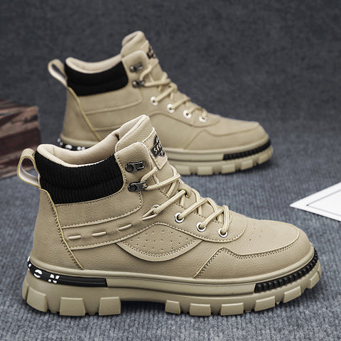 British Style Retro Trendy Workwear Thick-soled Non-slip Wear-resistant High-top Martin Boots