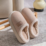 Velvet Thermal Non-slip Lambswool Cotton Slippers