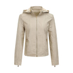 Women's Clothing Fleece-lined Thickened Leather Coat Hooded