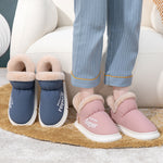 Warm House Shoes Plush Fleece High Back Heel Slippers Home Winter Warm Couple Shoes