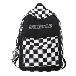 Ins Trendy Cool Plaid Student Backpack