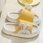 Cute Rabbit Slippers Linen House Shoes For Women