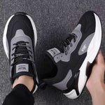 Fashion Black White Sneakers Casual Outdoor Lightweight Breathable Sports Shoes For Men