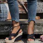 Women's Platform Wedge Sandals Plus Size Denim