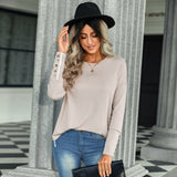 Autumn New Shirt Women's Fashion Plaid Round Neck Shirt Trendy