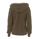 Winter Fleece Sweater Fluffy Thick Hooded Warm Zipper Cardigan Women Winter Coat Sherpa Tops Cardigan Sweaters