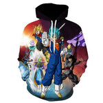 Cartoon hoodie seven dragon ball Z pocket hooded sweatshirt sleeves for men and women wearing