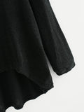 High Neck Dip Hem Knit Sweater - shop.livefree.co.uk