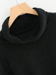 High Neck Dip Hem Knit Sweater - shop.livefree.co.uk