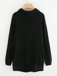 High Neck Dip Hem Knit Sweater - shop.livefree.co.uk