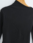 Autumn New Irregular Collar Solid Color Bandage Long Sleeve Knit Undercoat