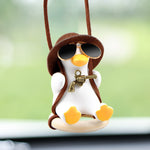 Cute Duck Car Pendant Swinging Autumn Car Rearview Mirror Pendant Pendant Pendant Car Interior Accessories Female Perfume Handmade Duck