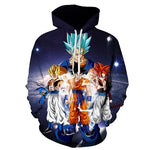 Cartoon hoodie seven dragon ball Z pocket hooded sweatshirt sleeves for men and women wearing