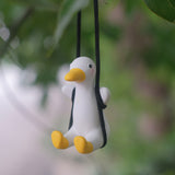 Cute Duck Car Pendant Swinging Autumn Car Rearview Mirror Pendant Pendant Pendant Car Interior Accessories Female Perfume Handmade Duck