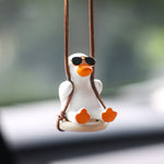 Cute Duck Car Pendant Swinging Autumn Car Rearview Mirror Pendant Pendant Pendant Car Interior Accessories Female Perfume Handmade Duck