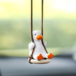 Cute Duck Car Pendant Swinging Autumn Car Rearview Mirror Pendant Pendant Pendant Car Interior Accessories Female Perfume Handmade Duck