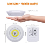 3W Super Bright Cob Under Cabinet Light LED Wireless Remote Control Dimmable Wardrobe Night Lamp Home Bedroom Closet Kitchen