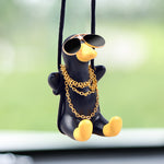 Cute Duck Car Pendant Swinging Autumn Car Rearview Mirror Pendant Pendant Pendant Car Interior Accessories Female Perfume Handmade Duck