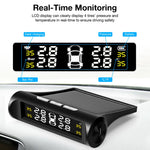 Smart Car TPMS Tire Pressure Monitoring System Solar Power Digital TMPS LCD Display USB Auto Security Alarm Tire Pressure Sensor