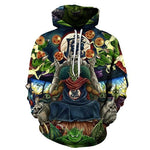 Cartoon hoodie seven dragon ball Z pocket hooded sweatshirt sleeves for men and women wearing