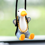 Cute Duck Car Pendant Swinging Autumn Car Rearview Mirror Pendant Pendant Pendant Car Interior Accessories Female Perfume Handmade Duck