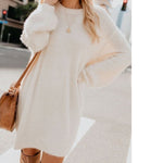 Plush Pullover Long Sweater Women Yellow Black Pink Christmas Sweater Dress Autumn Winter Jersey Jumper Robe Pull Femme