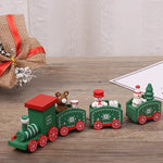 Christmas Decorations Christmas Wooden Small Train Decorations Santa Claus Children's Gifts