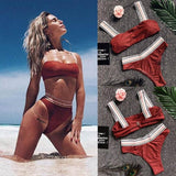 Beautiful Women Sexy Solid Bikini Set Push-Up - shop.livefree.co.uk