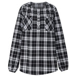 Autumn New Shirt Women's Fashion Plaid Round Neck Shirt Trendy