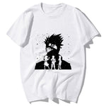 Hedging Casual White Youth Short-Sleeved Naruto Kakashi Character Print T-Shirt