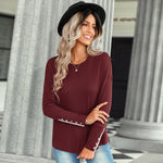 Autumn New Shirt Women's Fashion Plaid Round Neck Shirt Trendy