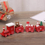 Christmas Decorations Christmas Wooden Small Train Decorations Santa Claus Children's Gifts