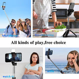 Selfie Stick Wireless Bluetooth Compatible Foldable Mini Tripod For Phone With Fill Light Shutter Remote Control For IOS Android