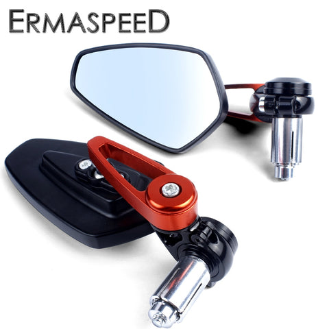 7/8&quot; 22mm CNC Motorcycle Rearview Mirrors Universal Blue Glass Scooter Bar End Handlebar Mirror Rear View Mirror Accessories