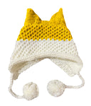 BomHCS Cute Fox Ears Beanie Winter Warm 100% Handmade Knit Hat