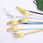 36Pcs White Gold Dinnerware Cutlery Set Knife Dessert Fork Coffee Spoon Flatware Stainless Steel Silverware Party Tableware Set