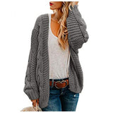 2021 spring and autumn new thick needle twist knit cardigan women&#39;s mid-length solid color casual loose coat cardigan