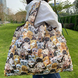 Pink Cartoon Large Capacity Reusable Grocery  Shopping Bag Handbag Foldable Eco Women&#39;s  Washable Gift Bag