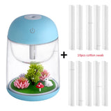 Mini Portable Mist Humidifier Transparent Micro-landscape Air Humidifier Spray Air Purifier Diffuser with LED Lights for Home
