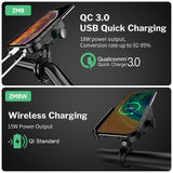 Deelife Mobile Phone Holder Motorcycle Smartphone Support for Moto Motor Motorbike Handlebar Mount Stand with Wireless Charger