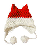 BomHCS Cute Fox Ears Beanie Winter Warm 100% Handmade Knit Hat