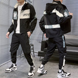 Men&#39;s Tracksuit Man Two Piece Set Sweatsuit Polyester Overalls Leisure Suit Hooded Jackets And Hip Hop Harlan Pants