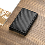 New Men women smart wallet Credit Bank card holder fashion purse Aluminum alloy Business Casual Mini wallet Brand PU Purse