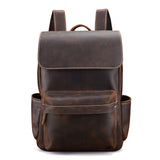 Genuine leather cow skin men large backpack outdoor travel backpack high quality