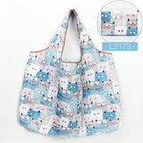 Pink Cartoon Large Capacity Reusable Grocery  Shopping Bag Handbag Foldable Eco Women&#39;s  Washable Gift Bag