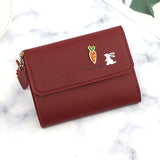 cute wallet coin purse for girls lady&#39;s card bag wallet multifunctional rabbit and carrot coin purse