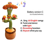 Lovely Talking Toy Dancing Cactus Doll Speak Talk Sound Record Repeat Toy Kawaii Cactus Toys Children Kids Education Toy Gift