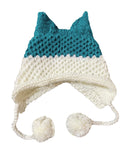 BomHCS Cute Fox Ears Beanie Winter Warm 100% Handmade Knit Hat